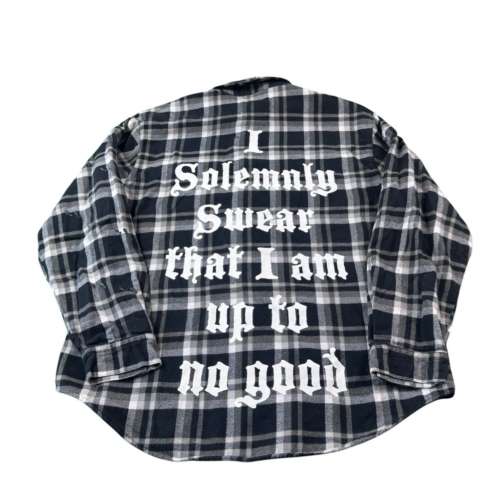 Cakeworthy Harry Potter Marauders Map Black Flannel Shirt Size 2XL